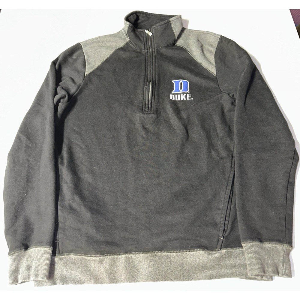 Duke University Gray Black Quarter Zip Embroidered Logo Men's Size M Champion